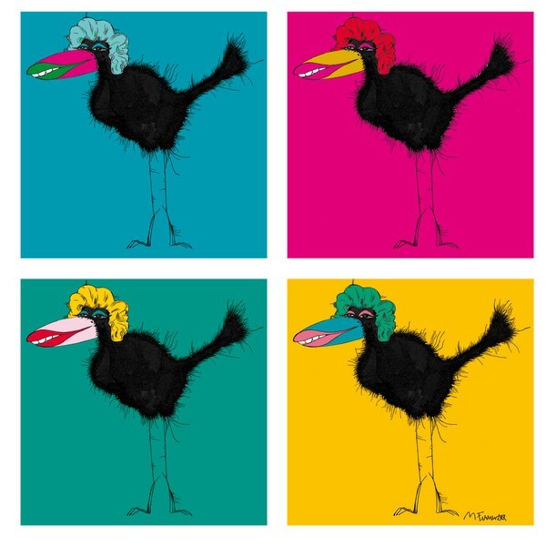 Michael Ferner Kunstdruck "Pop Art Bird" limitiert und handsigniert