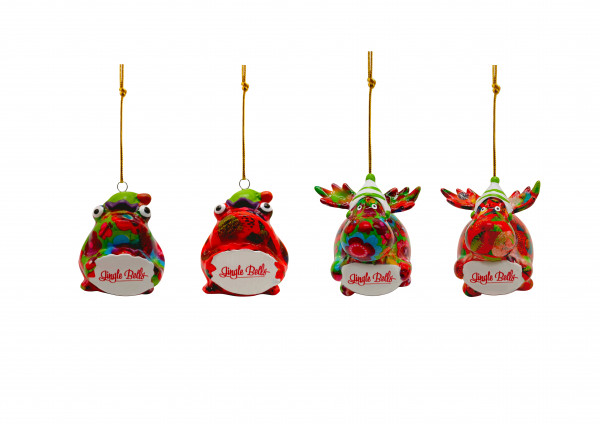 VE XMAS Ornament &quot;Jingle Bells&quot; Frosch Freddy + Rentier Randolph Gr. XS (Bestellung Belgien)